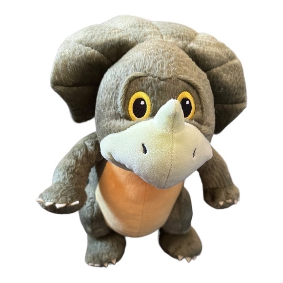 Triceratops Kohls cares moss green and gold chest 3 little dinosaurs. 12” plush - Picture 2 of 7